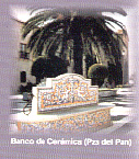 Banco de ceramica en la plaza del Pan